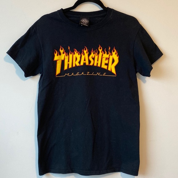 Thrasher Tops - Thrasher Black T-Shirt Small